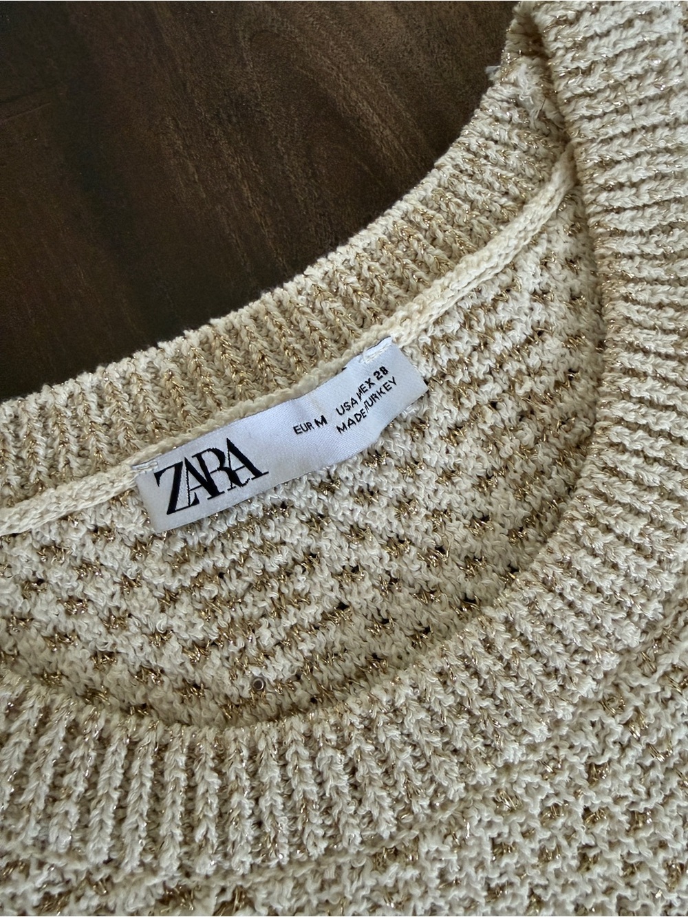 Zara Pearl Cream Knit Sleeveless Mini Dress - Picture 2 of 4